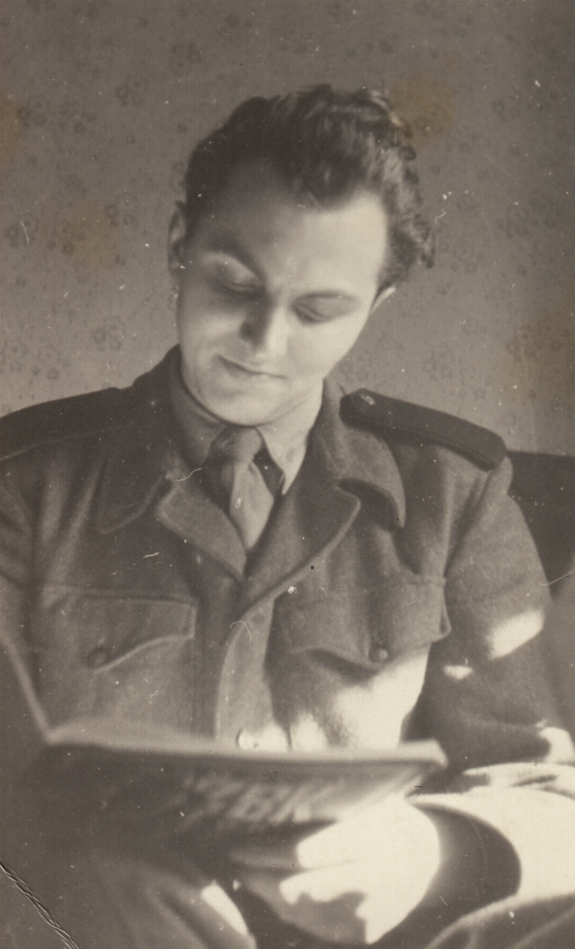 Jiří Pešek in the uniform of the Auxiliary Engineering Corps (1954)