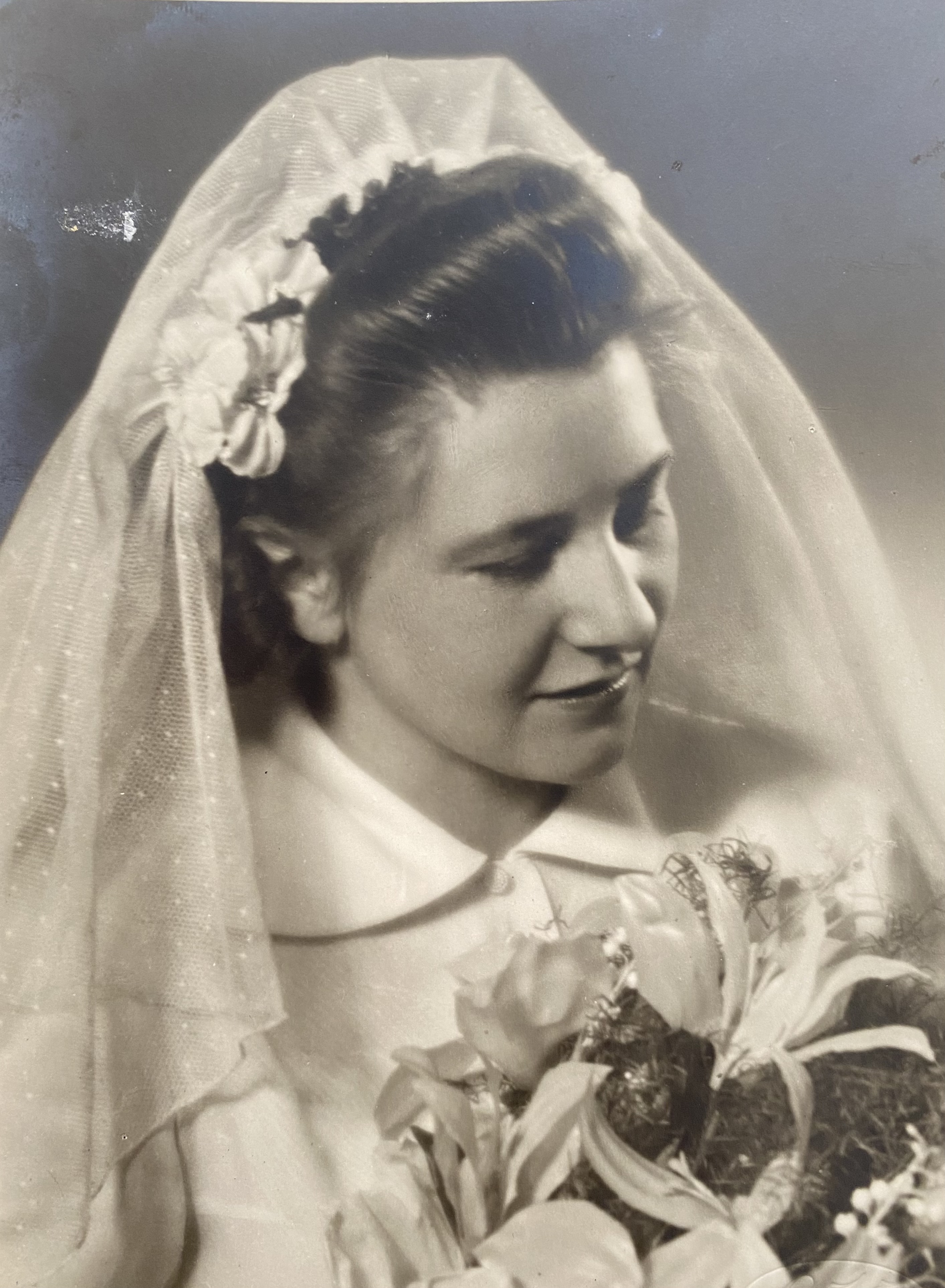 A photograph from her wedding, 1950
