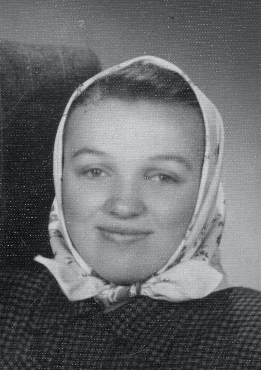 Barbora Jelínková, nee. Hrůzová, shortly after her arrival in Bohemia, 1950
