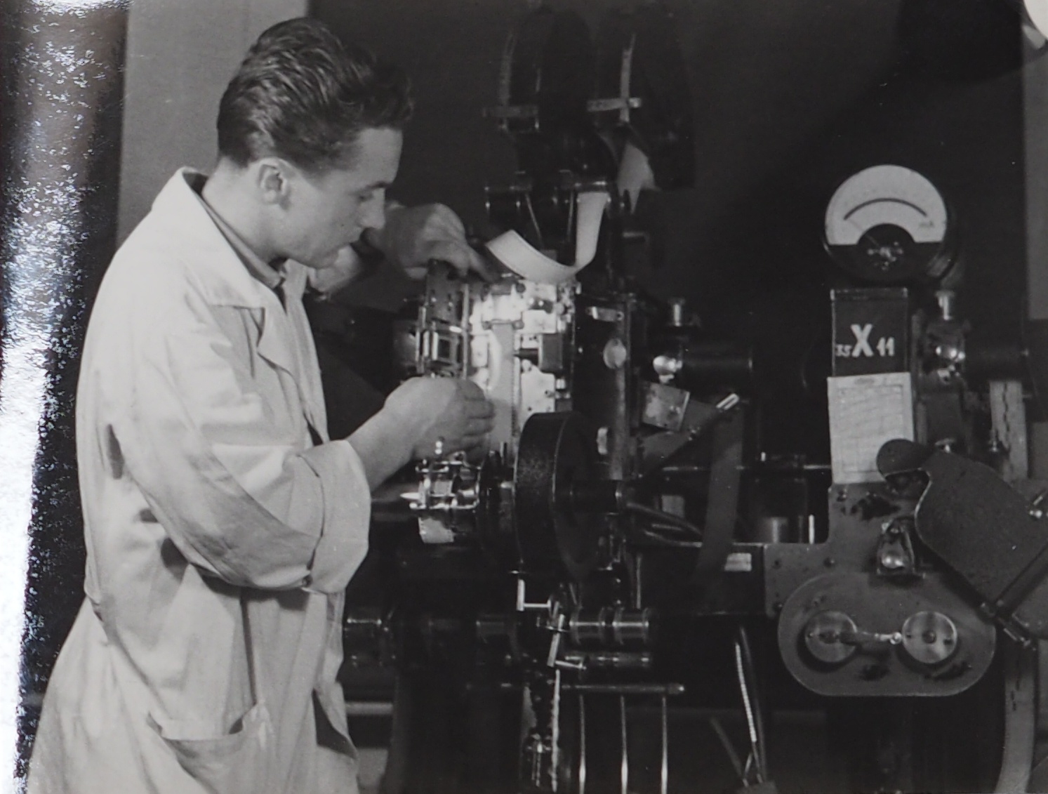 Oldřich Řičánek at film studios in Gottwaldov, early 1960s