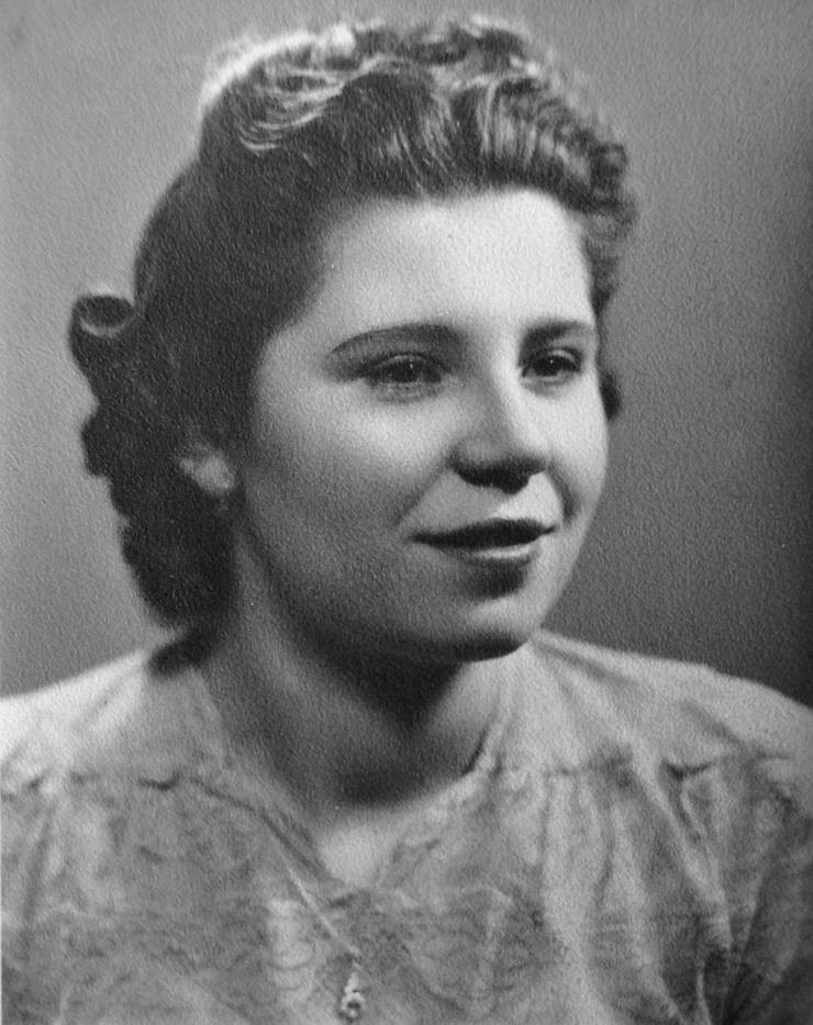Marie Janošková (Čevelová) at the age of 18, 1950