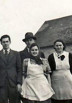 The Hercl family in the early 1950s, Miloslava is standing in the middle