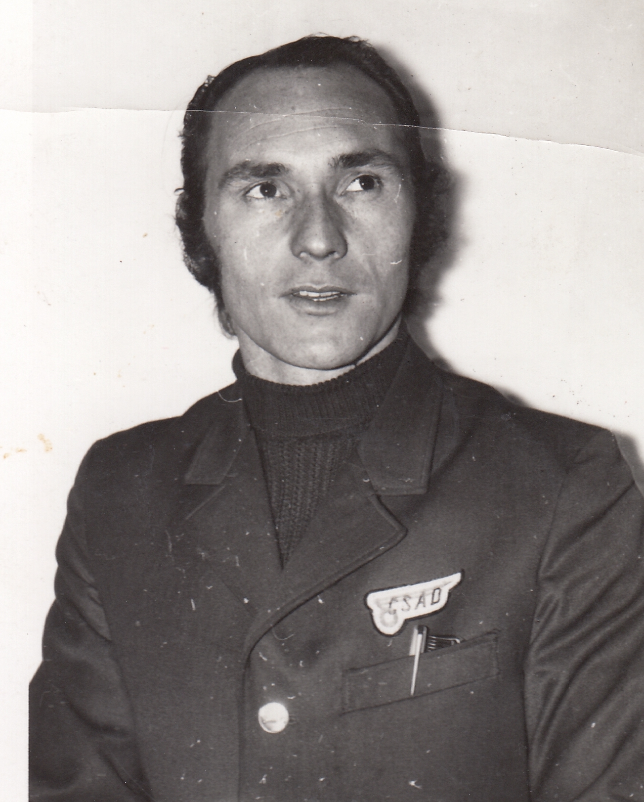 Albert Iser wearing a bus driver's uniform, 1970s