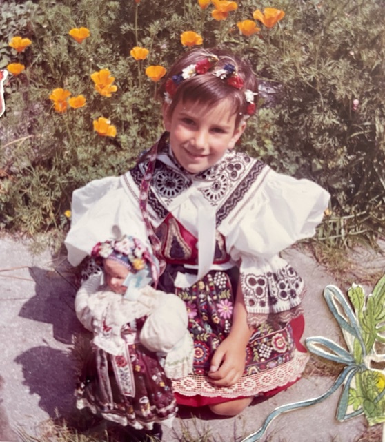 Michala Netrval as a little girl in Czech costume