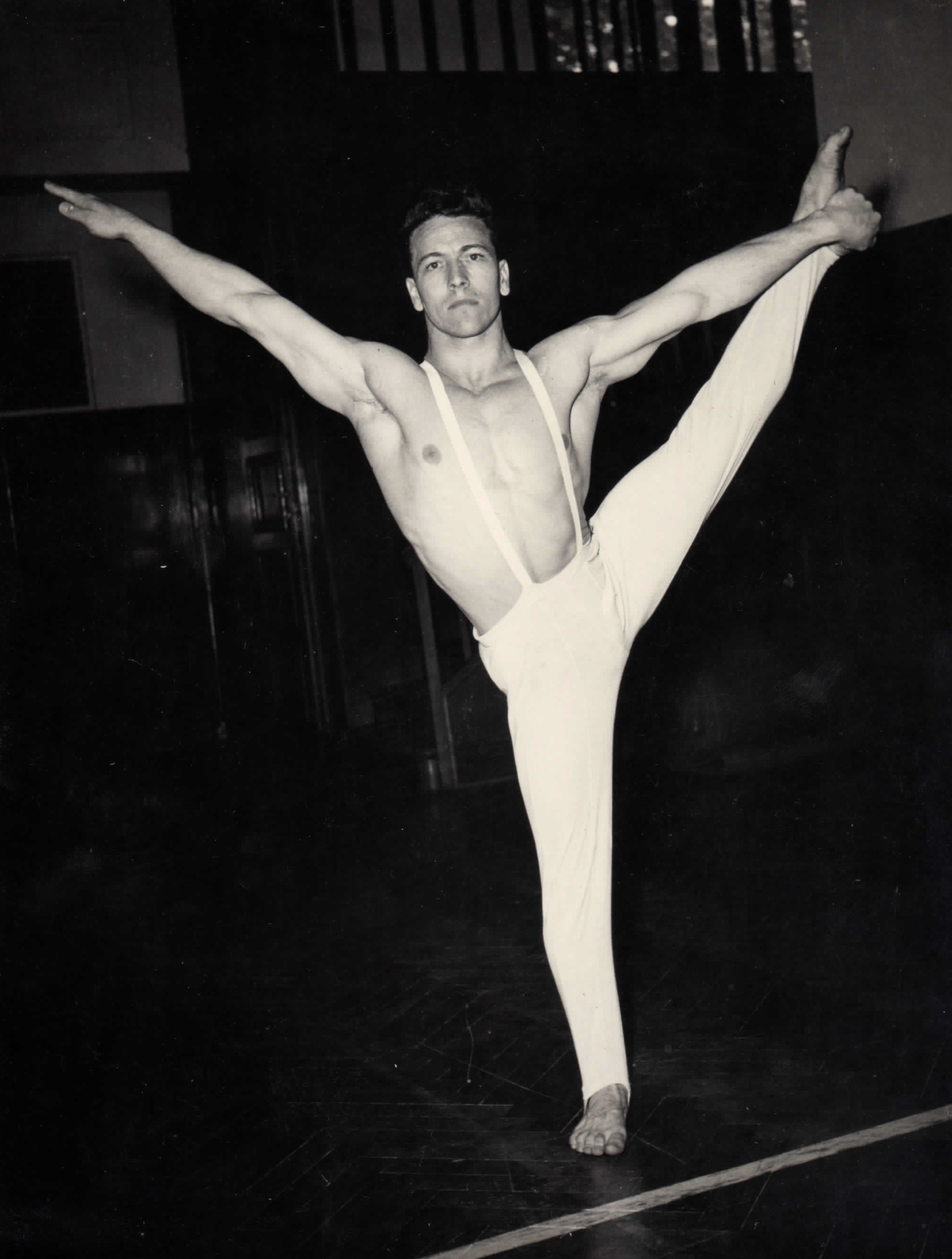 Witness during floor exercises, 1950s