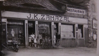 Kounov, shop across the street from the house where the Barták family had been living, 1967 