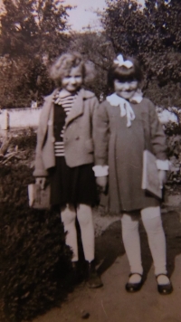 Lili Kripnerová on the left, with Naďa, they were friends and neighbours 