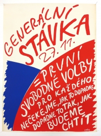 Flyers and posters printed at “Hollerka” during the Velvet Revolution