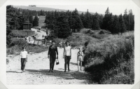 The Malík family during a trip to the mountain of Praděd in the second half of 1960s