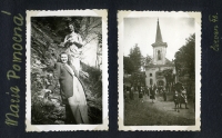 The original appearance of the pilgrimage site of Mariahilf in pictures in a family album (late 1950s).