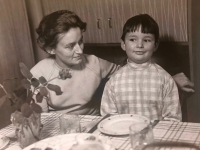 Helena Němcová with her eldest son