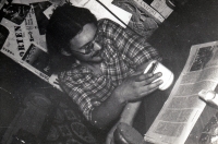 Petr Melichar at work in the boiler room in 1988