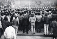Demonstration at the Wenceslas square in Prague on 28 October 1988