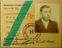 ID card from total deployment of František Šenekl