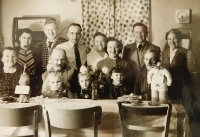 The Scholz family after leaving for Germany. From top left: brother Eduard and his wife, sister Marie and her husband, brother Josef and his wife