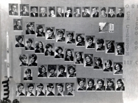 Adam Rucki na maturitním tablu (třetí zleva dole) / Český Těšín 1969