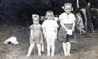 Adam Rucki with his sisters Anna and Alena / Bukovec 1955