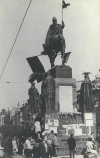 Statue of St. Wenceslas in 1968