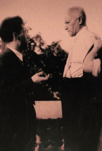 Father Bedřich Fučík and F.X. Šalda (on the right) 
