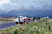 Marta Janasová with her mummy and brother Jan and Jaroslav in the Tatra mountains in 1962
