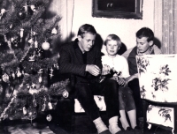 Jaroslav, Marta and Jan Zajíc (from the left) / Christmas 1964