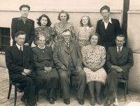 The Janík family in 1946: grandmother and grandfather, Zdeněk Janík in the top row on the left