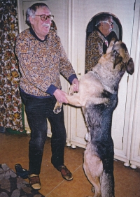 Zdeněk  Janík and Monty the shepard