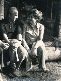 With her husband in Jevany, 1965