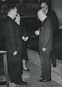 Ludmila Jankovcová with president Beneš, circa 1946, 1947