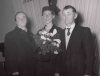 Graduation in 1961 in Olomouc, with the parents