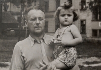 With her father in Vysoké Mýto