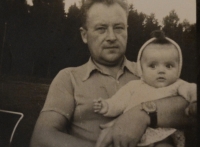 With her father in Vysoké Mýto