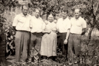 Richard Němec (left on edge) with mum and brothers in 1960s 