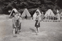 Anna's son Jaromír in a  Junák/Scout camp. 1960's