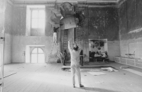 Installation of an exhibition 9&9 in the cloister of Plasy in 1981