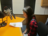 Students during the recording in the radio