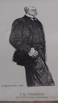 Picture of president T. G. Masaryk from the witness' archive