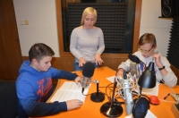 2. Pupils film a report about Jan Bartuška in Czech Radio