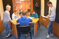 3. Pupils film a report about Jan Bartuška in Czech Radio