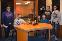 4. Pupils film a report about Jan Bartuška in Czech Radio