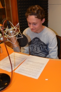 5. Pupils film a report about Jan Bartuška in Czech Radio