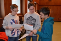 6. Pupils film a report about Jan Bartuška in Czech Radio