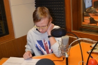 7. Pupils film a report about Jan Bartuška in Czech Radio