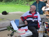 Bedřich Boršek during his 89th birthday party in the Sokol in Budějovice