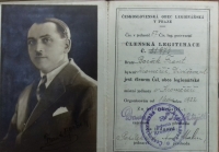 Legionnaire's ID card of František Boršek (the witness' father)
