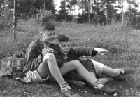 With brother, Milan Sedláček on the right