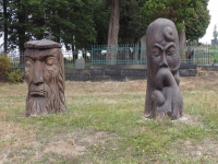 Wooden statues in Lipová