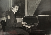 Štefan behind the piano in Bratislava in 1965/66