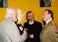 Miroslav as TV editor with actor Jaroslav Dušek, festival Finále (2002)
