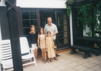 Miroslav on holiday at Slapy with his daughters and their friend Kateřina (2002)